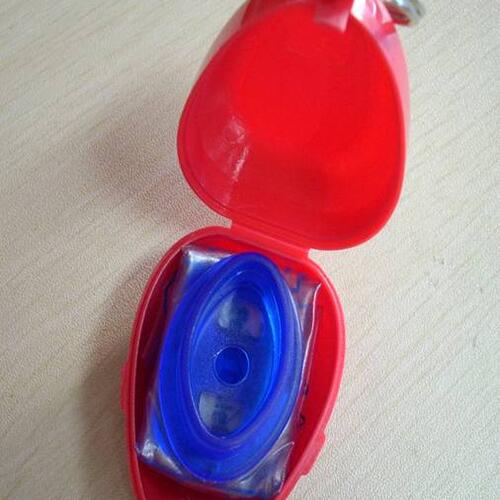 Custom print heartshape plastic box with CPR face shield Heartshape plastic box with CPR face shield image